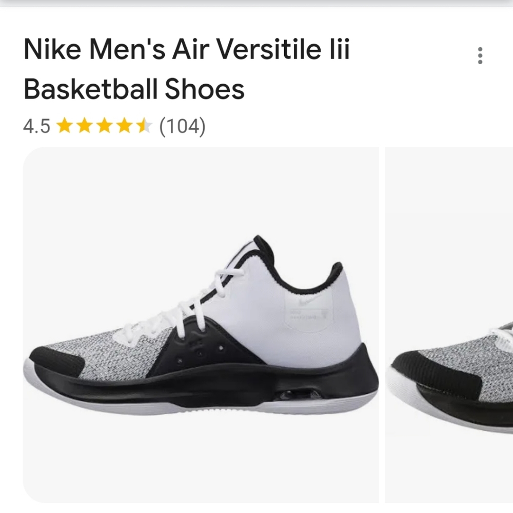 Nike Men's Air Versitile III Basketball Shoes US Size 10. White/Black. Looks new